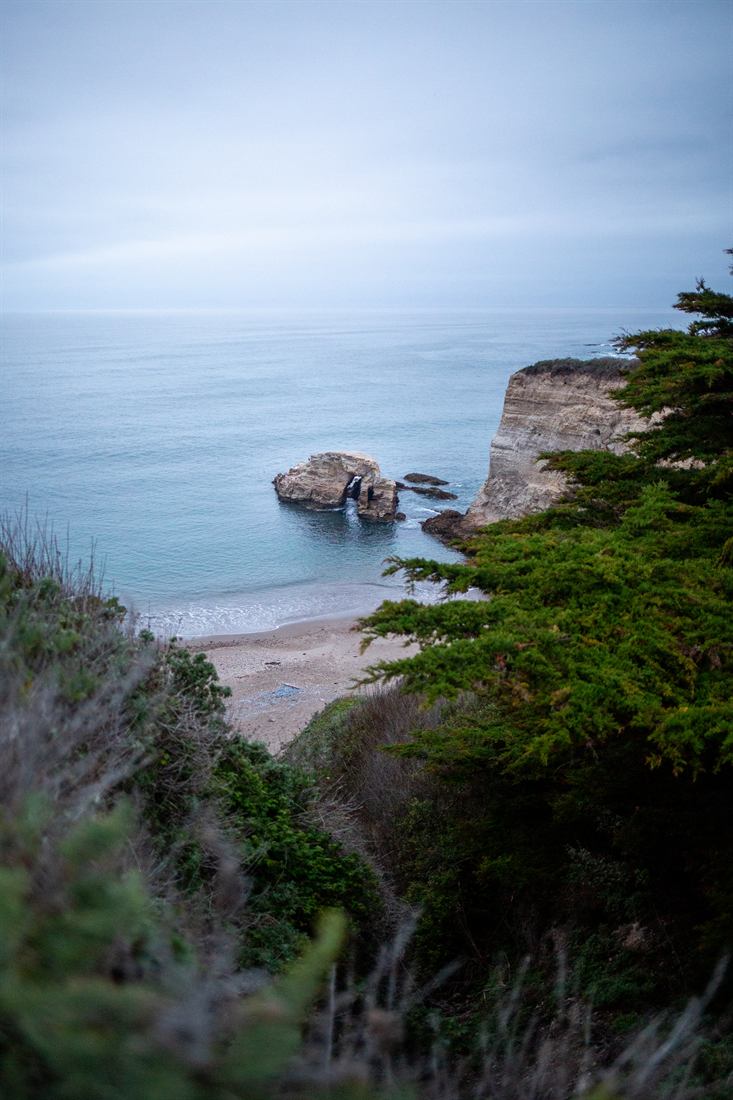 Quiet blue cove on the Central California coast